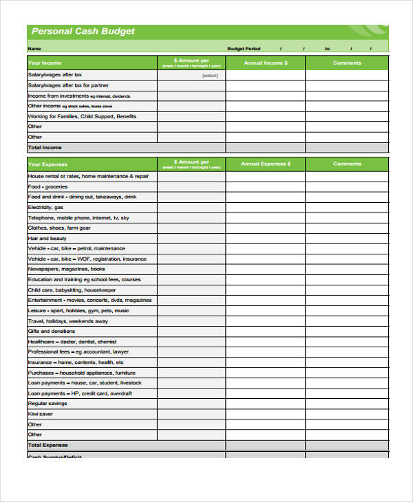 11+ Cash Budget Templates - Free Sample,Example Format Download | Free