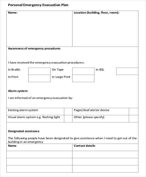 11  Emergency Evacuation Plan Templates Sample Example Word Google
