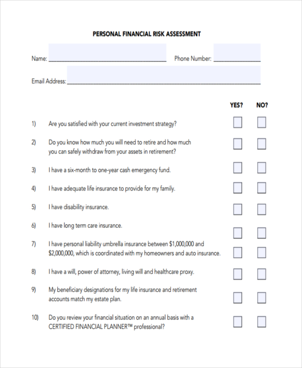 42+ Risk Assessment Templates