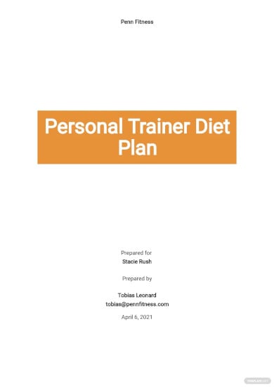 personal trainer diet plan template