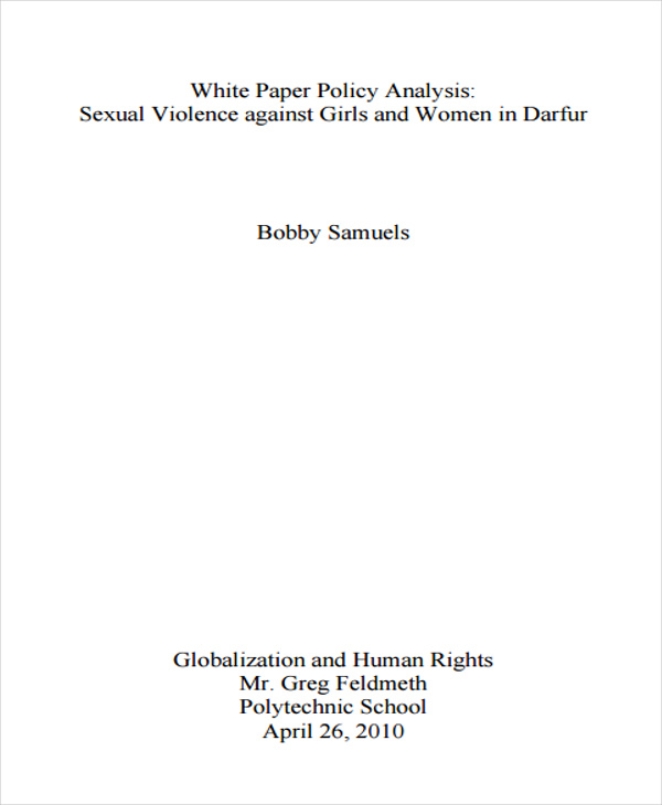 policy analysis white paper