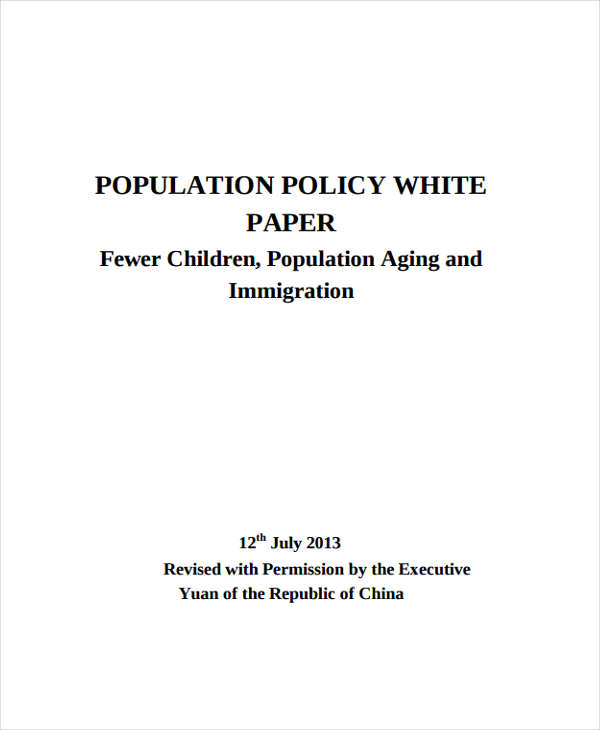 population policy white paper