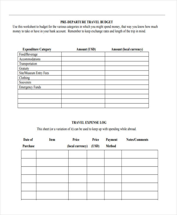 Travel Budget Templates - 11+ Free PDF, Word Format Download