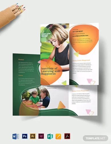 preschool tri fold brochure template