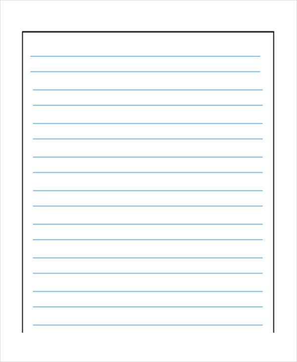 preschool wide lined paper