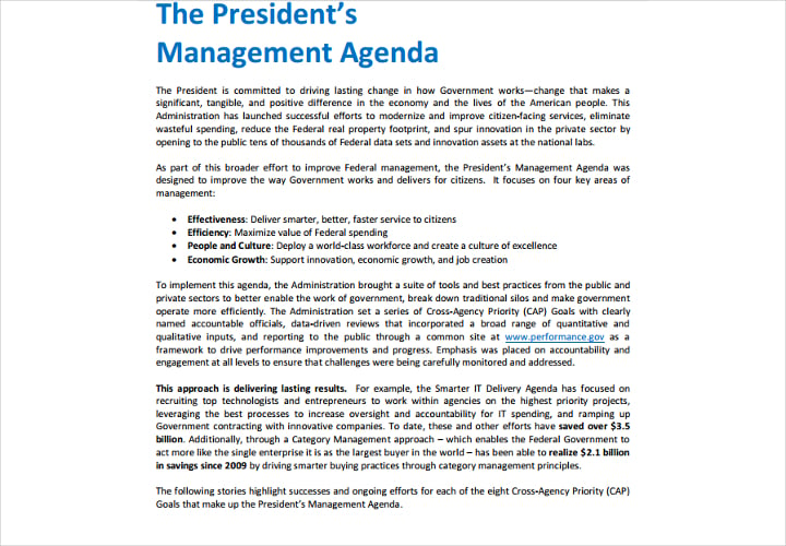 president’s management agenda