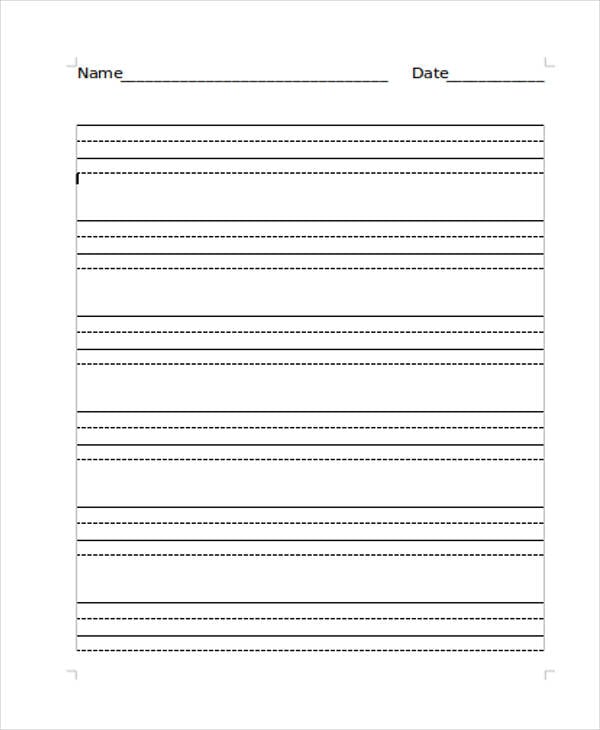 primary lined paper in doc