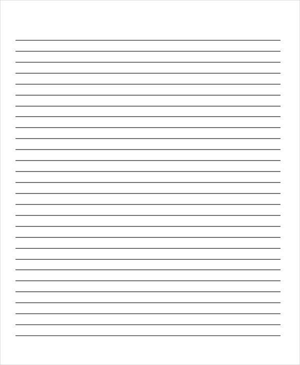 Narrow Ruled Lined Paper On A4 Sized Paper In Landscape Orientation 