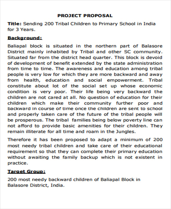 project proposal on primary education