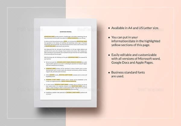 17+ Advertising Proposal Templates - Word, PDF, Pages, Google Docs