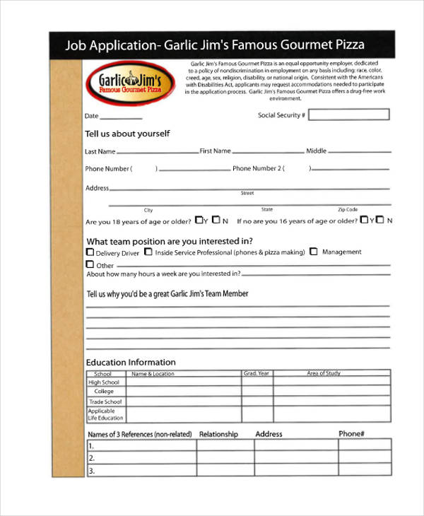 41+ Application Templates in PDF