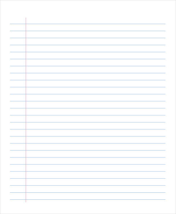 printable lined notebook paper