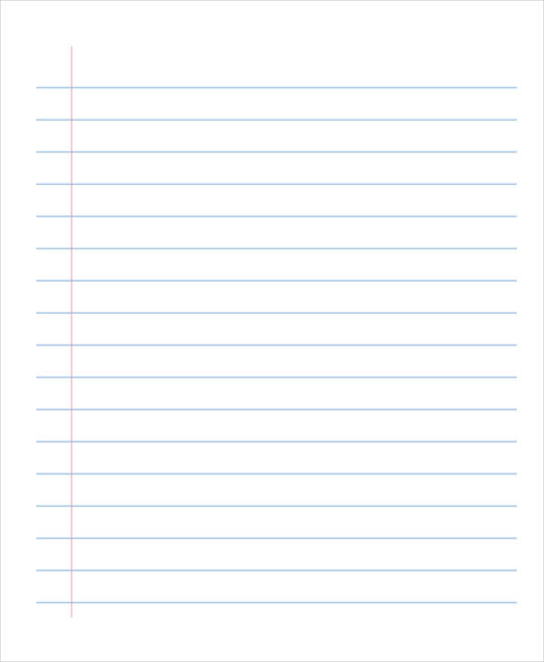 printable lined notebook paper