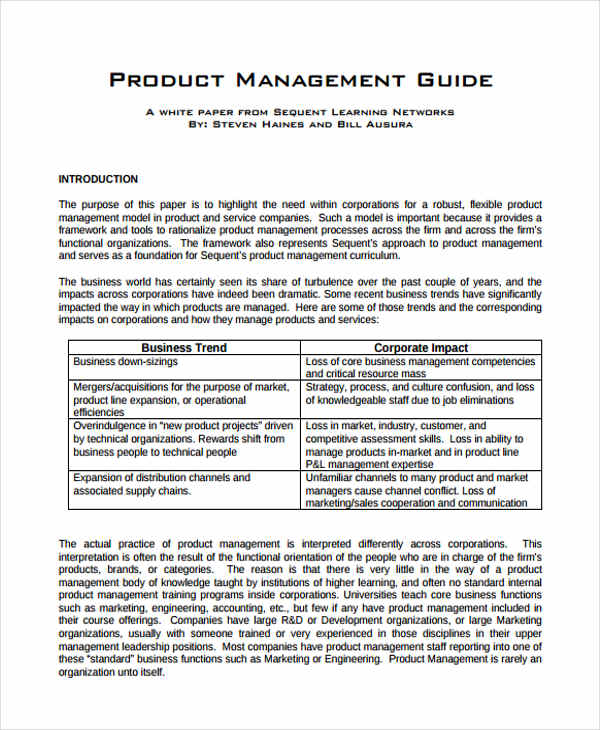 product management white paper