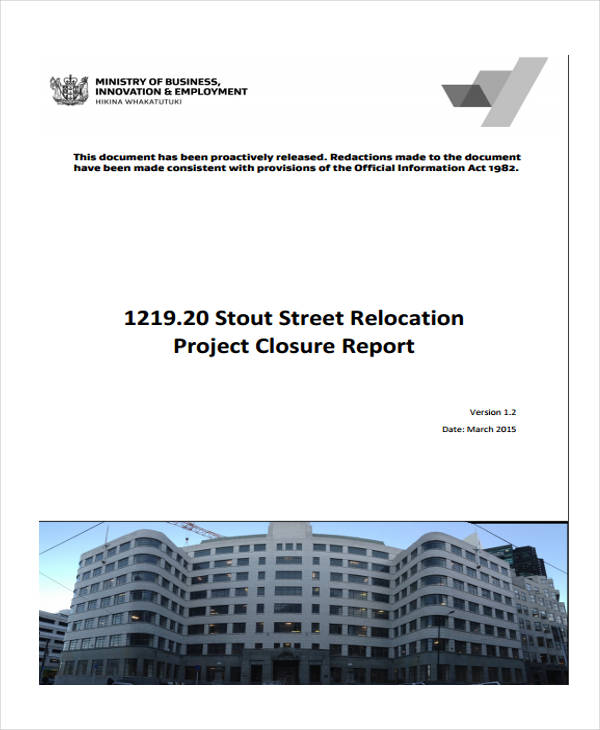 project closure report example