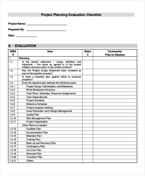 thesis evaluation checklist