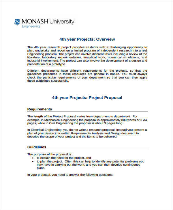 research proposal sample monash