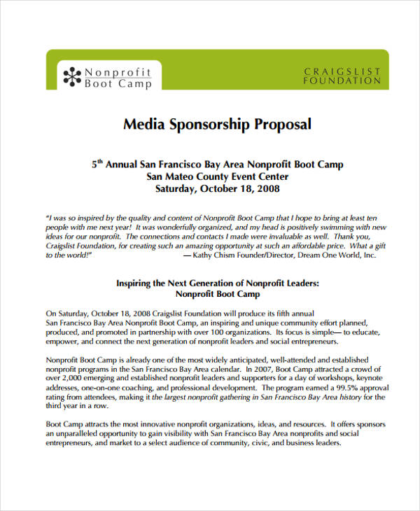 proposal for media sponsorship sample