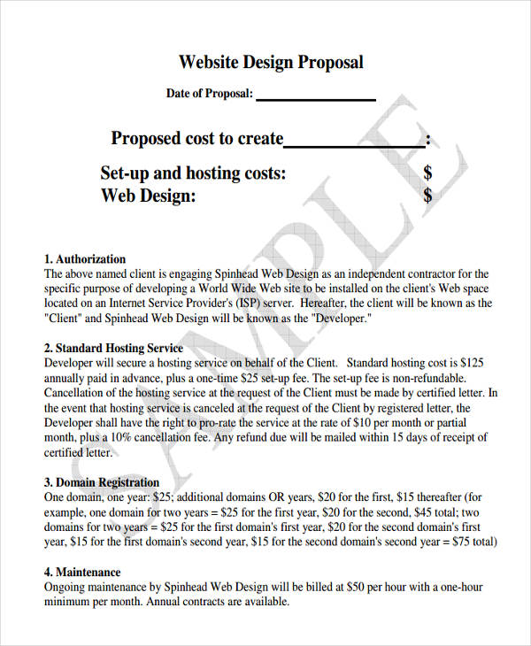 proposal for website design