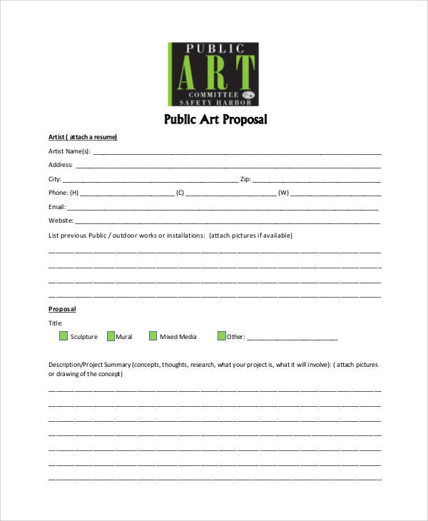 Art Class Proposal Template