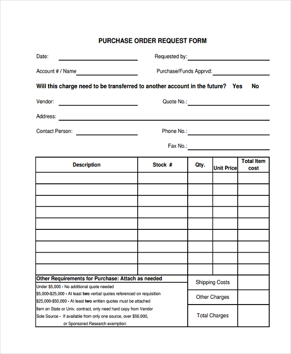 purchase request order