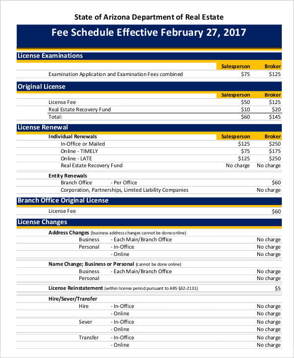 6-fee-schedule-templates-free-samples-examples-format-download