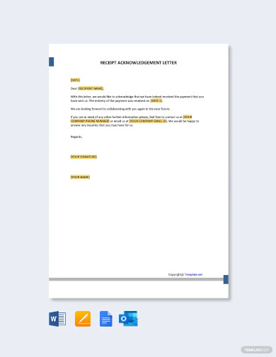 Acknowledgement Receipt Template - 14+ Free Word, PDF Format Download ...