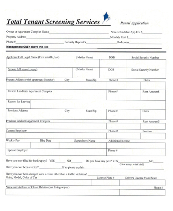 18+ Rental Application Templates