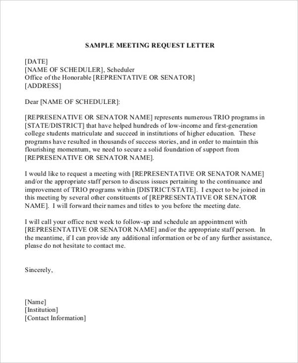 request letter for meeting appointment