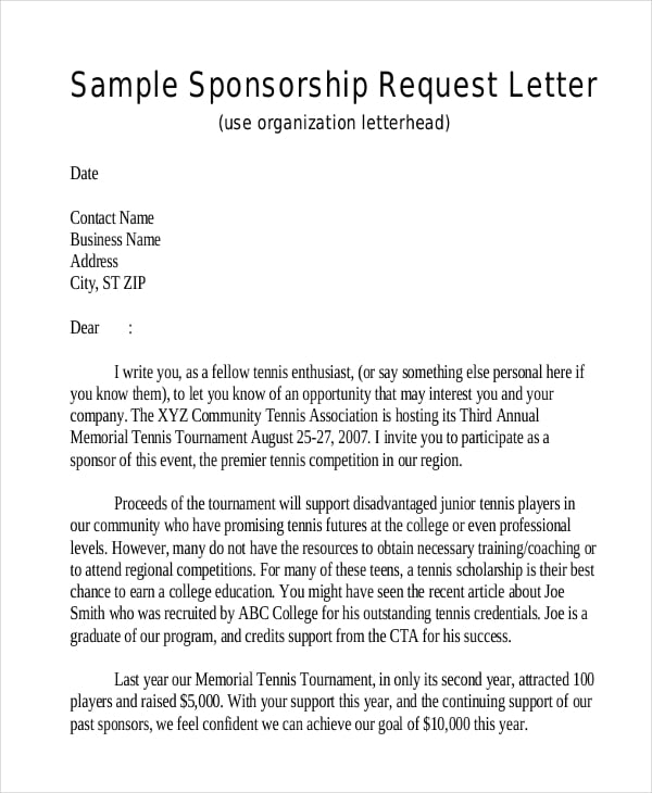 request letter for personal sponsorship1