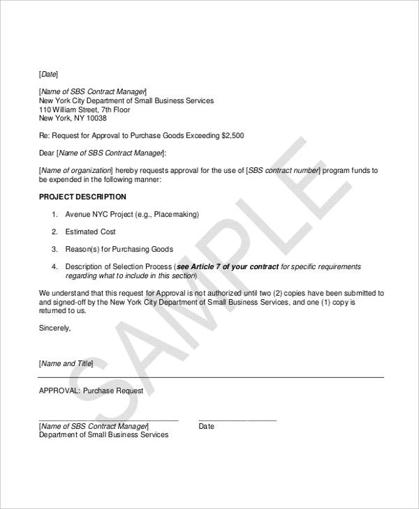 request letter for purchase approval