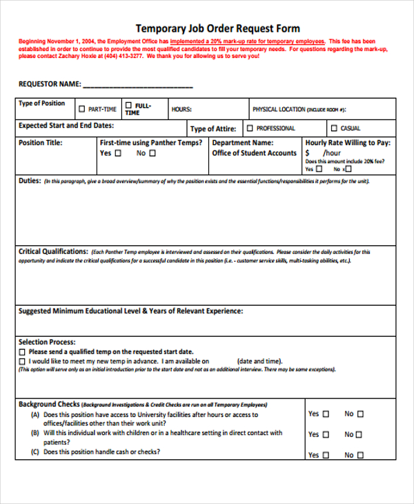 32+ Sample Order Forms