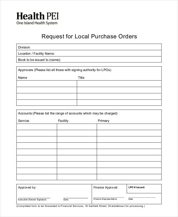 request for local purchase order