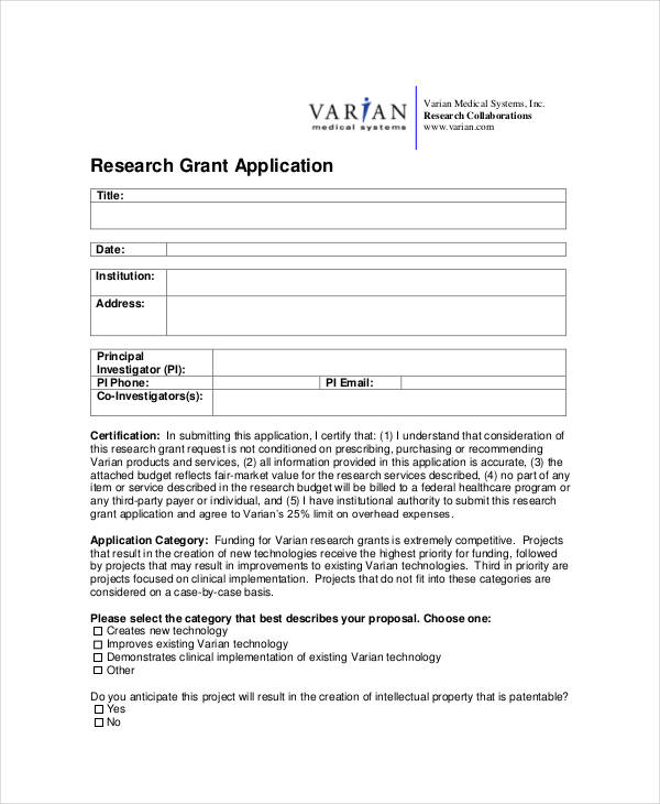 research grant application
