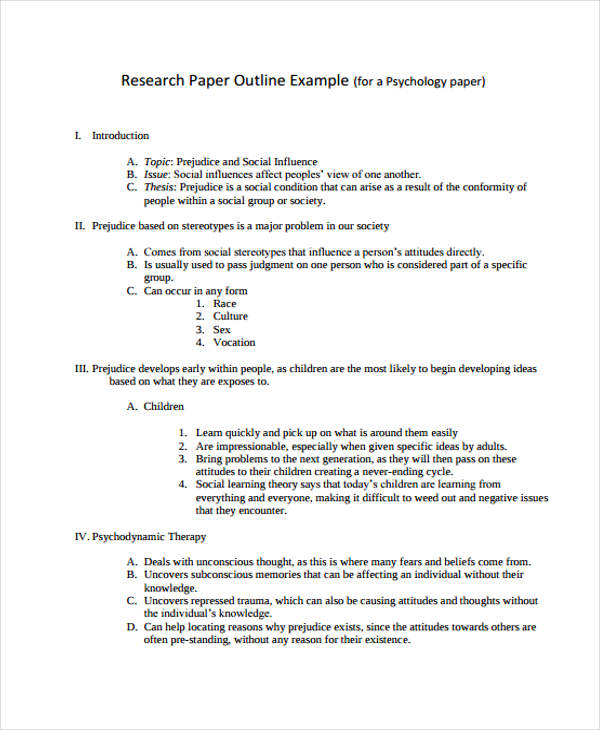 sample of a mini research paper