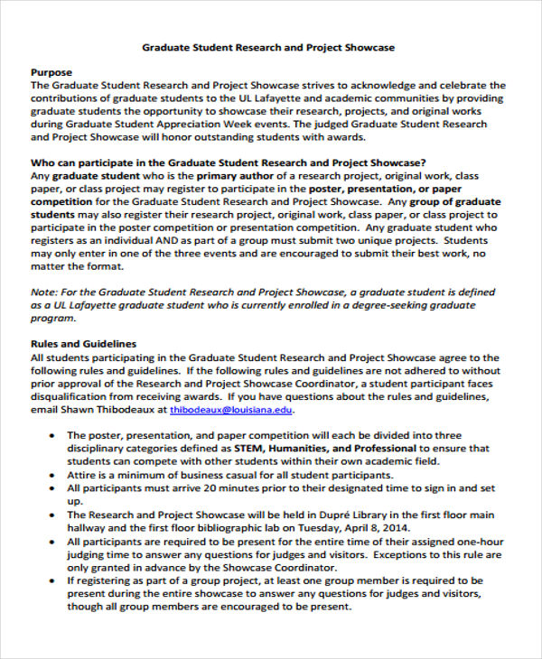 student research project format