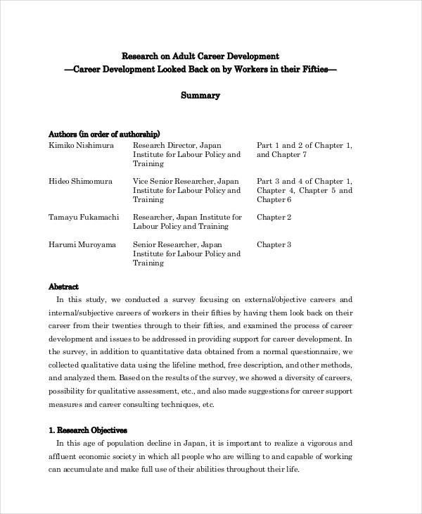 Career management research papers