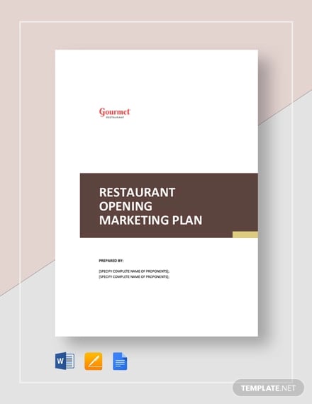 restaurant opening marketing plan template