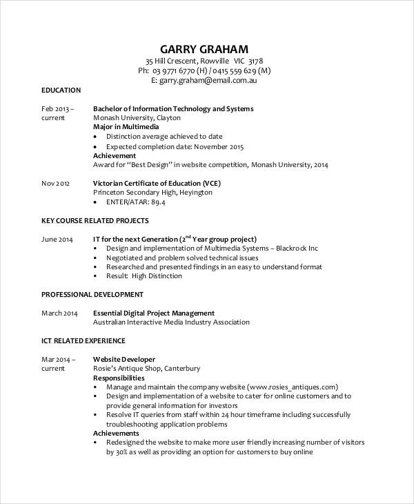 resume format for fresh it graduate1