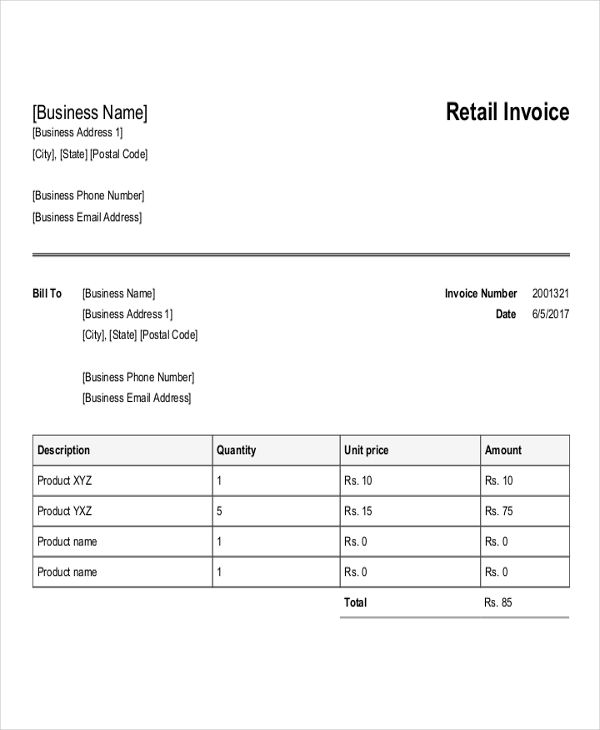 Purchase Invoice Template 13 Free Word PDF Format Download