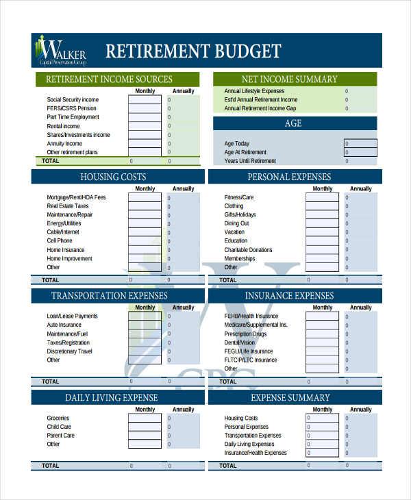 retirement budget