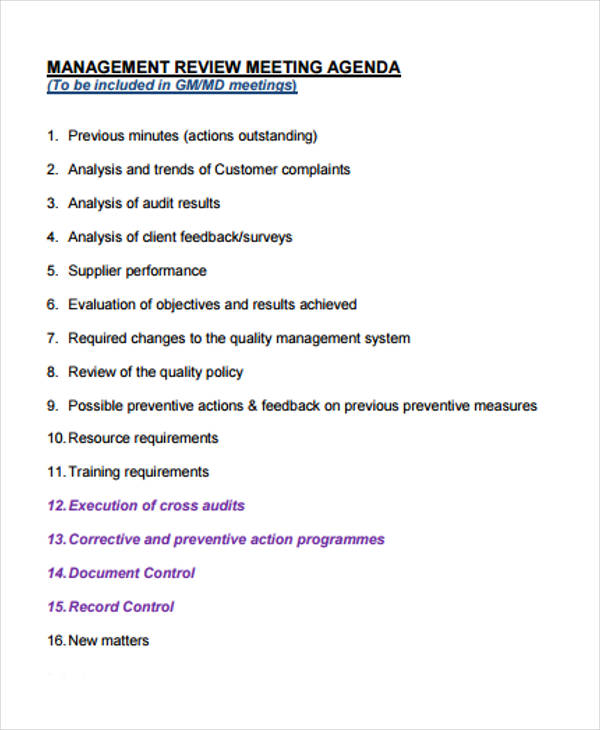 41 Meeting Agenda Format Free Premium Templates
