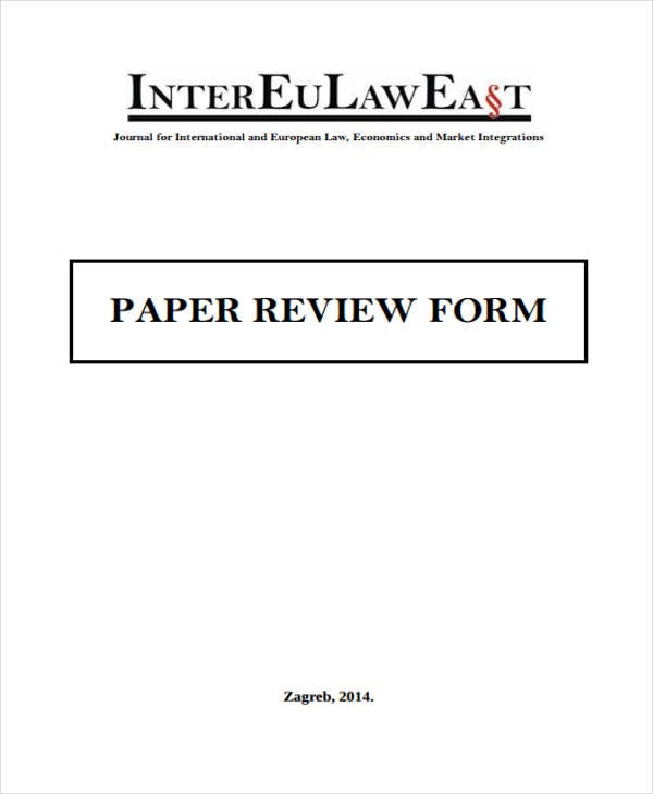 review paper form sample