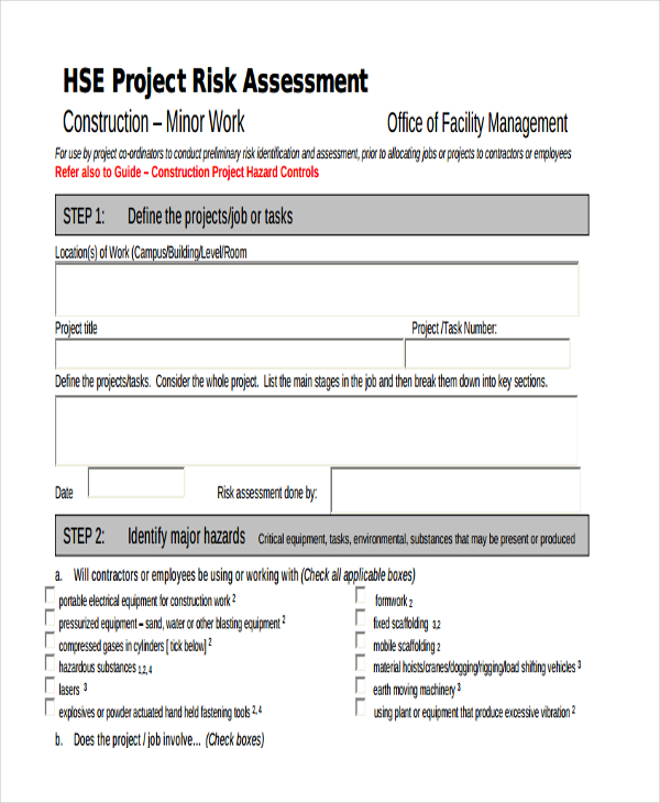 risk assessment for construction project