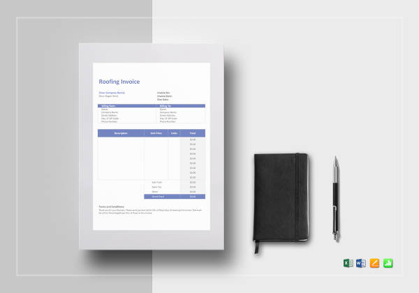 roofing invoice template