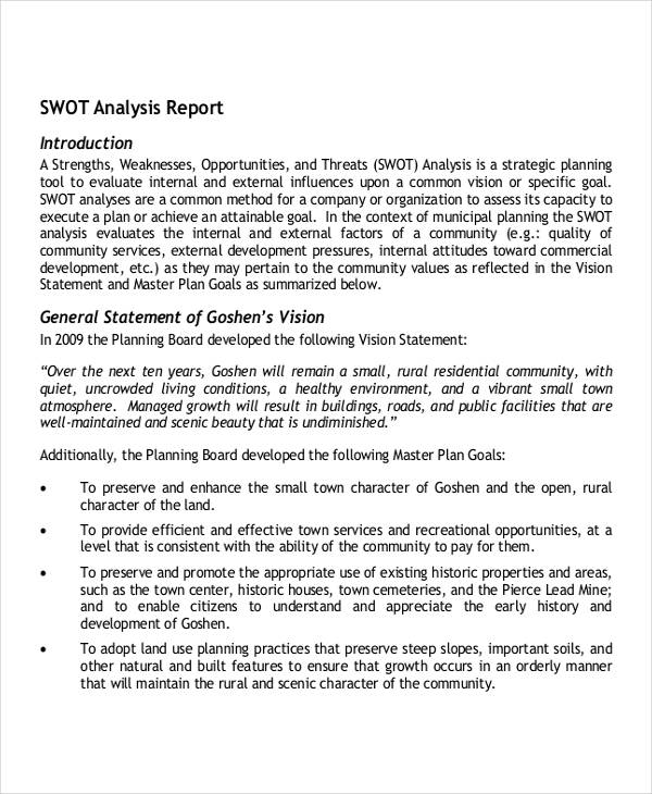 swot analysis report
