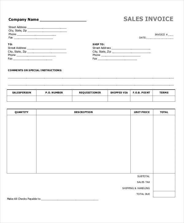 sales invoice