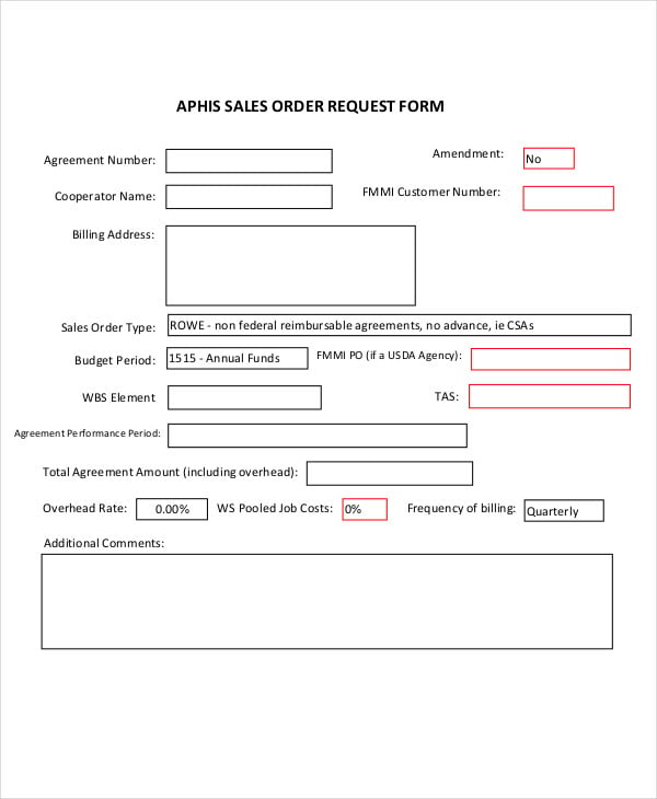 13+ Sales Order Forms - Free Samples, Examples Format ...