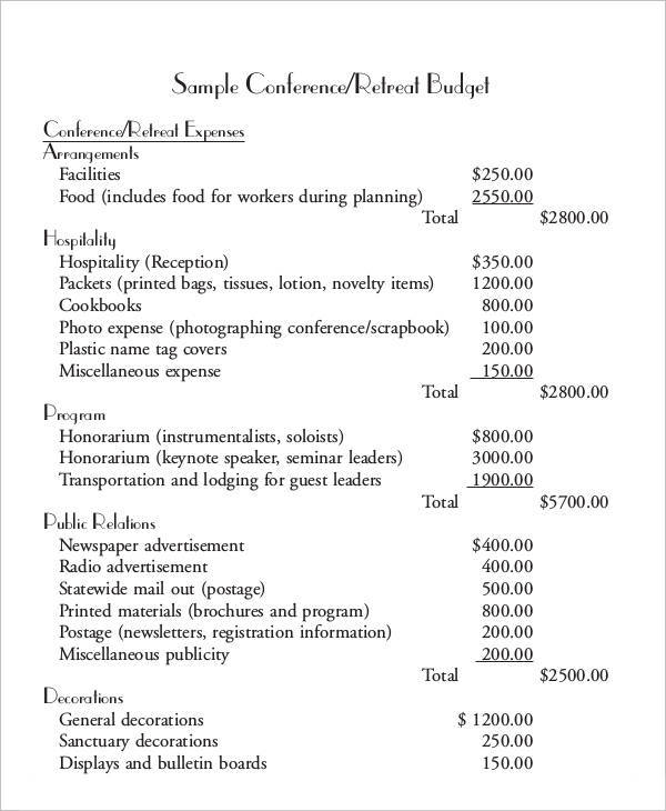 13+ Conference Budget Templates Free Sample, Example, Format Download