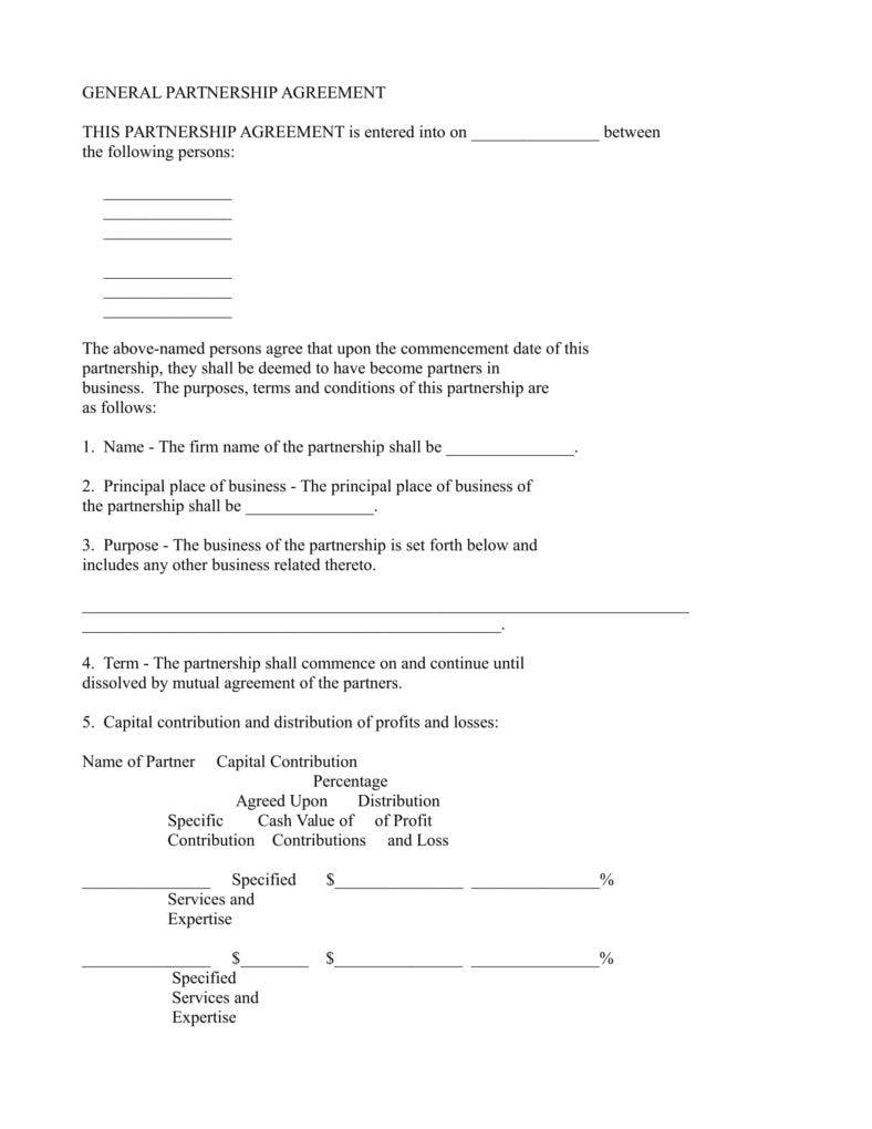 sample general partnership agreement template 11 788x1020